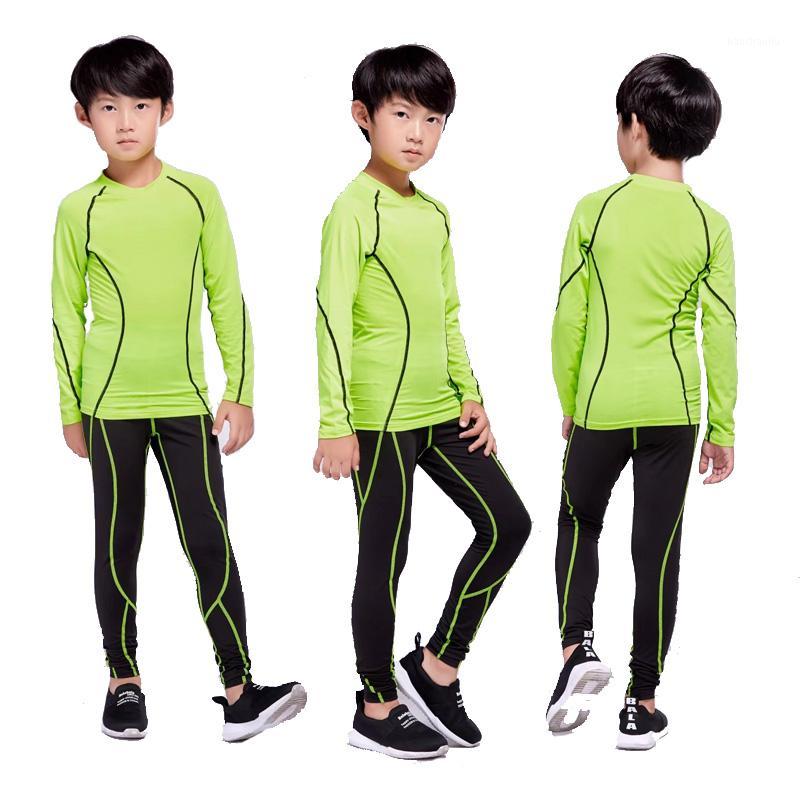 

Children's Sportswear Sports Suit Compression Warm Base Layer Running Long-Sleeved T-shirt + Thermal Pants 2 piece Tracksuit Boy1, Blue
