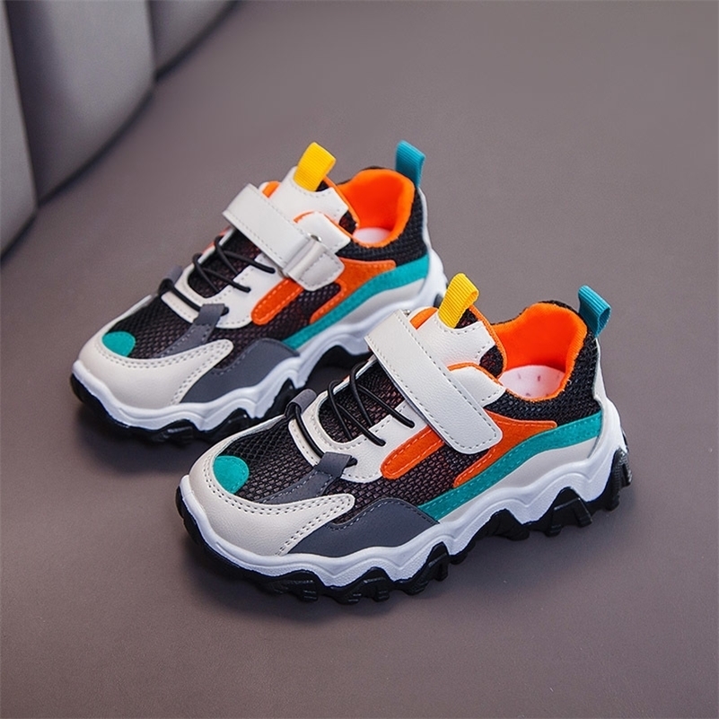 

New Spring Autumn Kids Breathable Boys Girls Sport Children Casual Sneakers Baby Running Mesh Canvas Shoes 201112, Dark grey