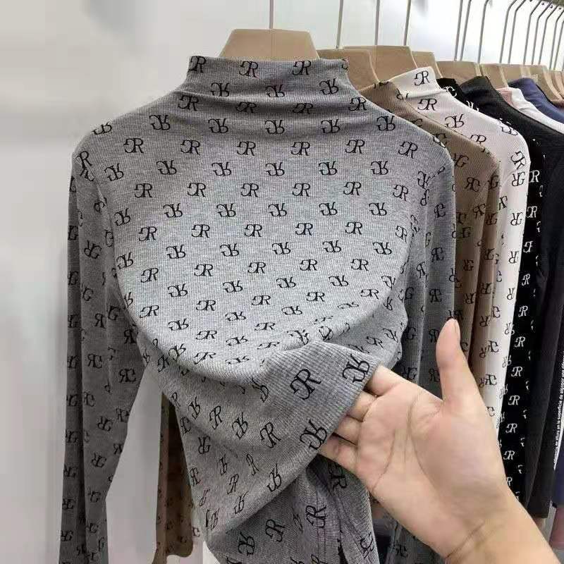 

Women Sweater New Spring High-Quality Turtleneck Long Sleeve Soft High Street Long sleeve Slim Fit Sweater women designers sweaters, White;black