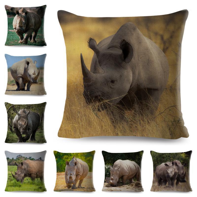

Africa Wild Rhinoceros Pillowcase Decor Animal Printed Pillow Case for Home Car Sofa Children Room Linen Cushion Cover 45*45cm1, 19