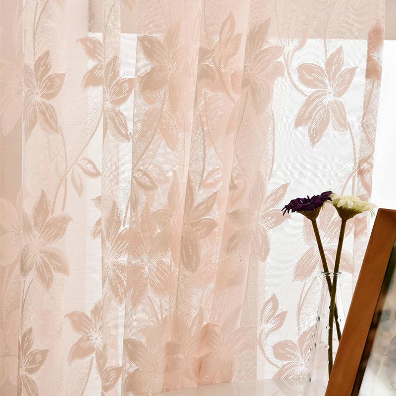 

Pink Pastoral Embroidered Floral Curtains For Kids Drape Panel Sheer Tulle For Living Room Bedroom Kitchen Cortinas Window