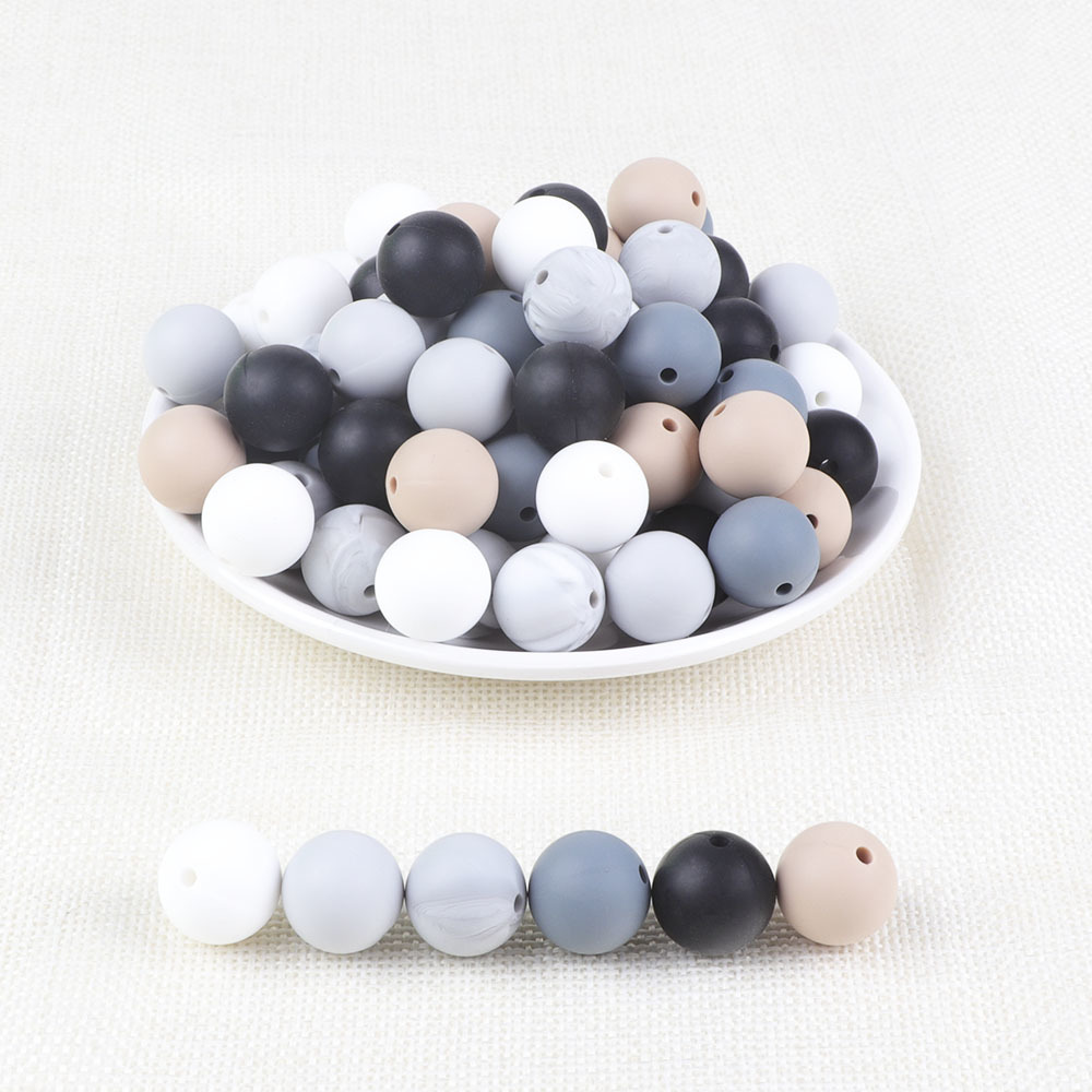 

Joepada 100pcs Silicone Beads Round 12mm Food Grade Baby Teethers Beads Pacifier Chain Accessories Teething Silicone BPA Free 201123