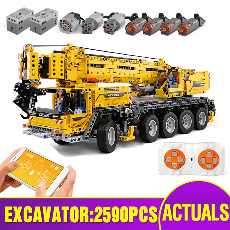 

20004 APP Control Technic Car Compatible With 42009 Mobile Crane MK II Set Kid Christmas Toys Gifts Building Blocks Bricks Kits LJ200928