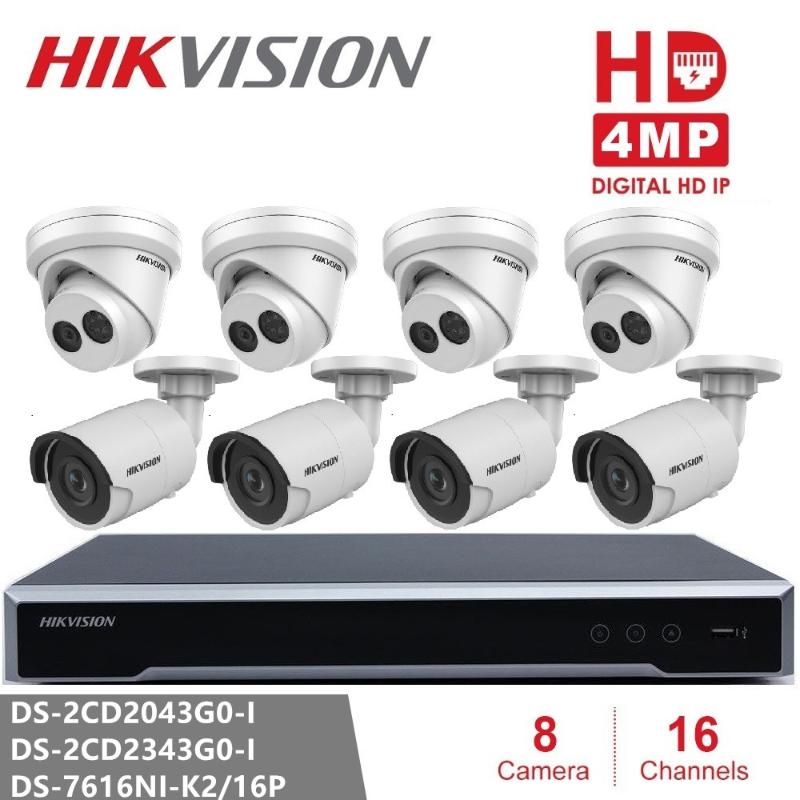 

Hikvision Video Surveillance Kits NVR DS-7616NI-K2/16P 16POE + DS-2CD2343G0-I & DS-2CD2043G0-I 4MP IP Security Camera H265 P2P