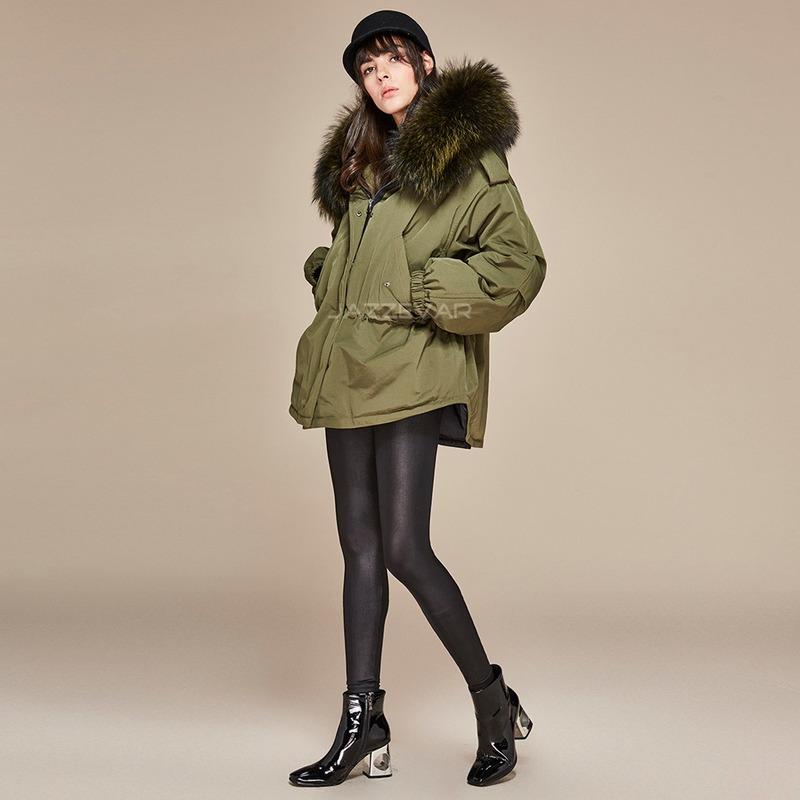 

Oversized White Duck Down Winter Coat Women Korean Puffer Jacket Casaco 090702 YY1427, Army green