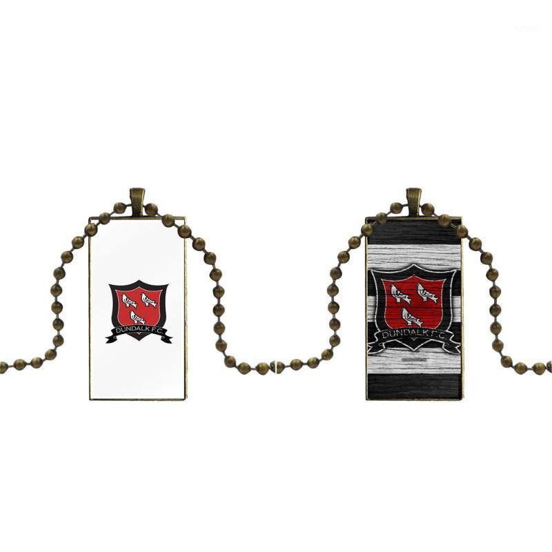 

Dundalk Fc Ireland Bronze Color Glass Cabochon With Rectangle Shaped Pendant Choker Necklace For Women Party Gift1