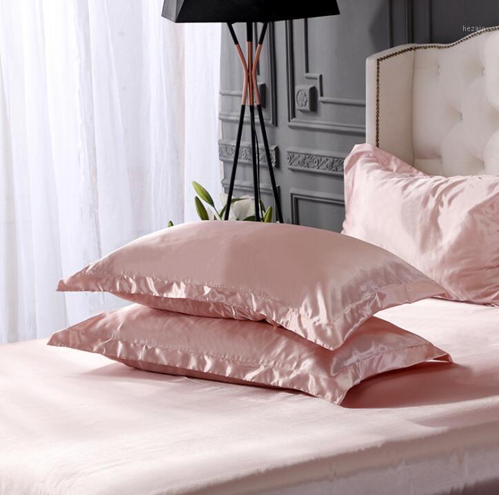 

2 pcs 48x74cm Emulation Silk Satin Pillowcase Pillow Case For Bed Throw Comfortable Solid Color Pillow Covers1, 17