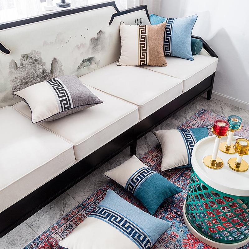 

Cotton and linen patchwork sofa cushion cover 30x45/45x45/50x50/55x55cm home hotel office club decorative throw pillow cases, 05