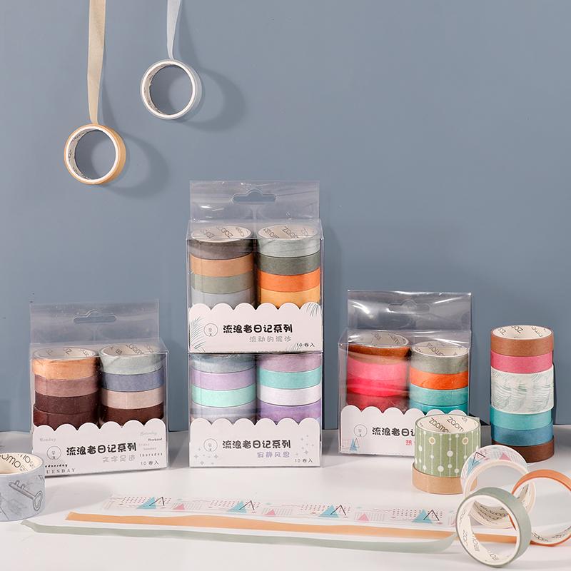 

10 rolls/box wanderer series washi tape DIY decoration scrapbooking planner masking tape adhesive label sticker