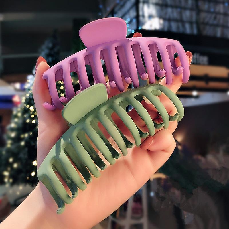

1Pc Korean Solid Big Hair Claws Elegant Frosted Acrylic Hair Clips Hairpins Barrette Headwear for Women Girls Hair Accessories