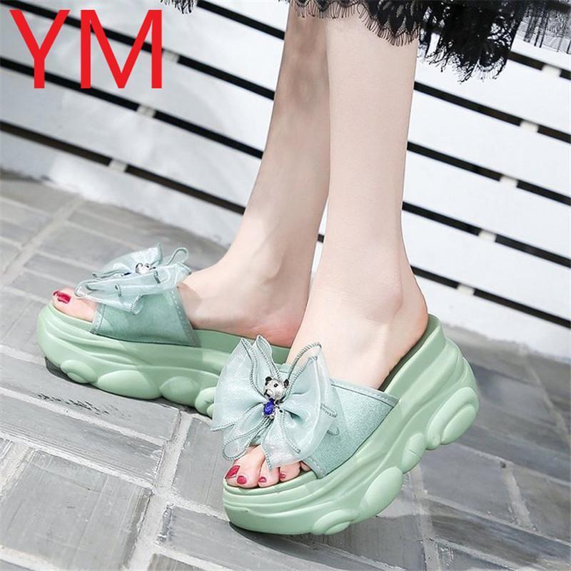 

Cute bear Women's Platform Sandals 2020 Summer Wedge Ladies Bowknot Beach Dress Party Sandals Plus Size High Heel Female Shoes1, Black