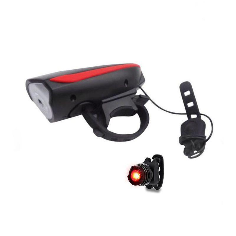 

Bicycle Head Lamp with Bell USB Charging Mountain Bike Headlights Dropshipping