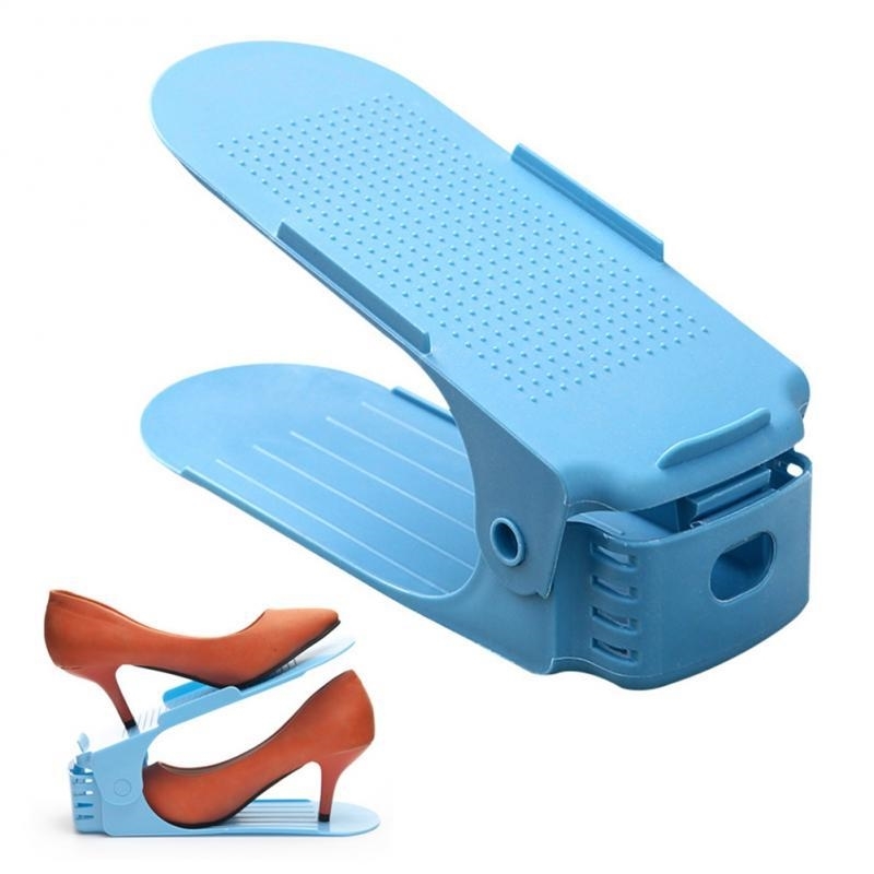 

10pcs Double Layer Shoe Rack Bracket Adjustable Storage Home Shoe Organizer Stand Footwear Support Space Saving Cabinet Closet 201110