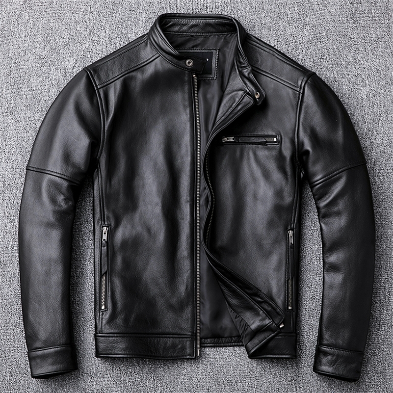 

Free shipping.classic casual style,Plus size cowhide Jackets,men slim 100% genuine Leather jacket.super sales leather coat,sales 201114, Black