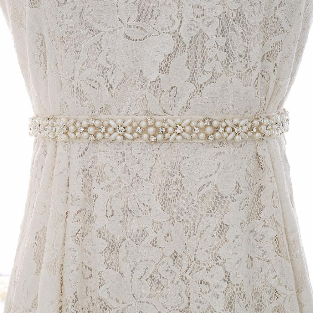 

Pearl Wedding Belt Handmade Rhinestone Wedding Dress Belt Sash 2019 Cheap Bridal Accessories, Black