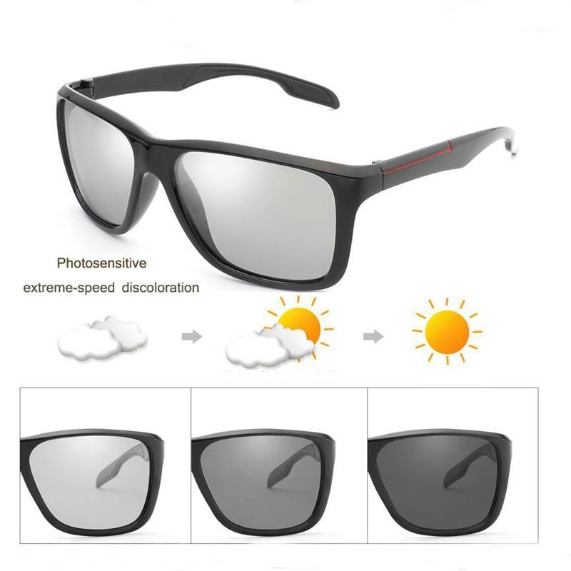 

2020 New Photochromic Sunglasses Men Polarized Chameleon Discoloration Sun Glasses For Men Fashion Square Driving Accessories1