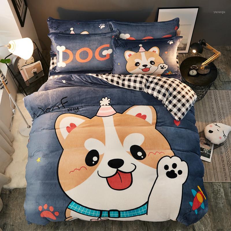 

Solstice Home Textile Cute Cat Kitty Flannel Cover Pillow Case Bed Sheet Boy Kid Teen Girl Bedding Linens Set King Queen Twin1, 1.2m bed - a
