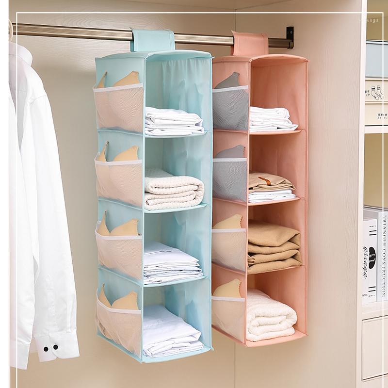

Wardrobe Organizer Storage Hanging Bag for Socks Underwear Panties Finishing Box Fabric Hanging Drawer Rack Home Organizer1, Pink 2 layers