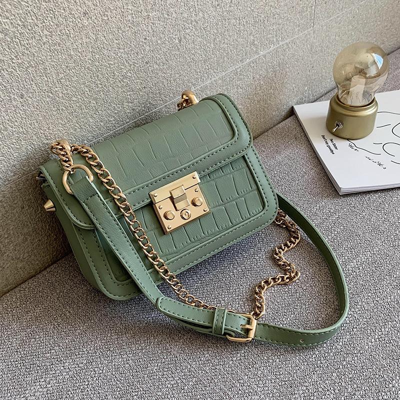 

Small Crossbody Bags For Women Stone Pattern Leather Shoulder Bag Female Simple Soild Color Chain Bags Flap Purse Sac Femme Luxe, Black