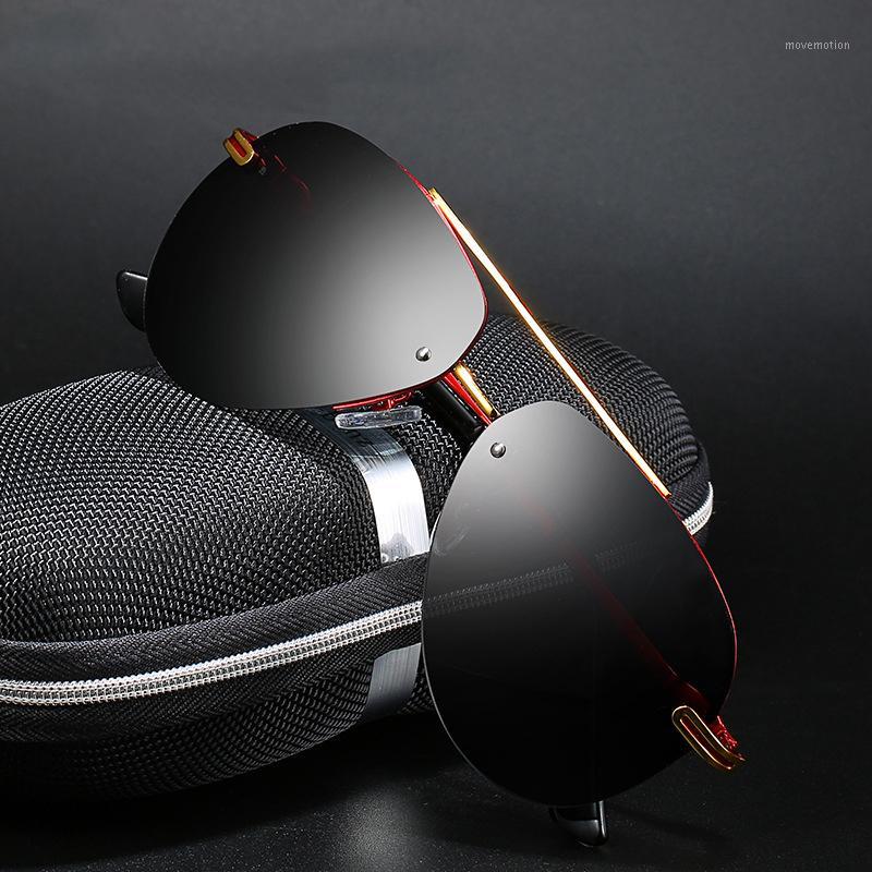 

Brand New Polarized Sunglasses Men Mercede Rimless Retro Sunglass Men Driving Goggles Sun Glasses With Accessories gafas de sol1