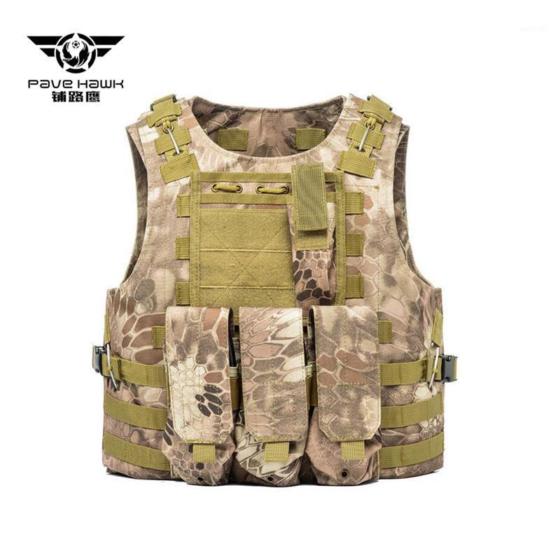 

PAVEHAWK Tactical Vest Molle Combat Assault Plate Carrier Tactical Vest CS Outdoor Clothing Hunting1, G snake