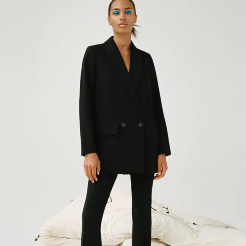 

2021 Autumn Winter Women Solid Black Blazers New Arrival Causal Ladies Jackets Elegant Girls Office Outfits Suit Qcu4, Picture