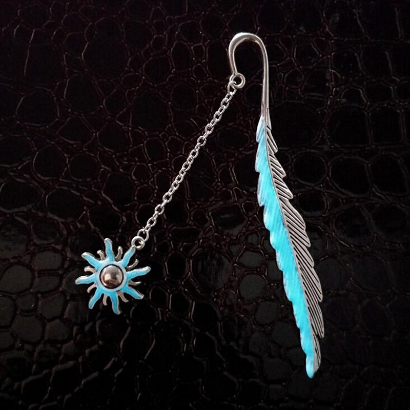 

Stationery Copper Bookmarks Creative Gift Luminous Sun Bookmark Label Read Maker Feather Bookmark