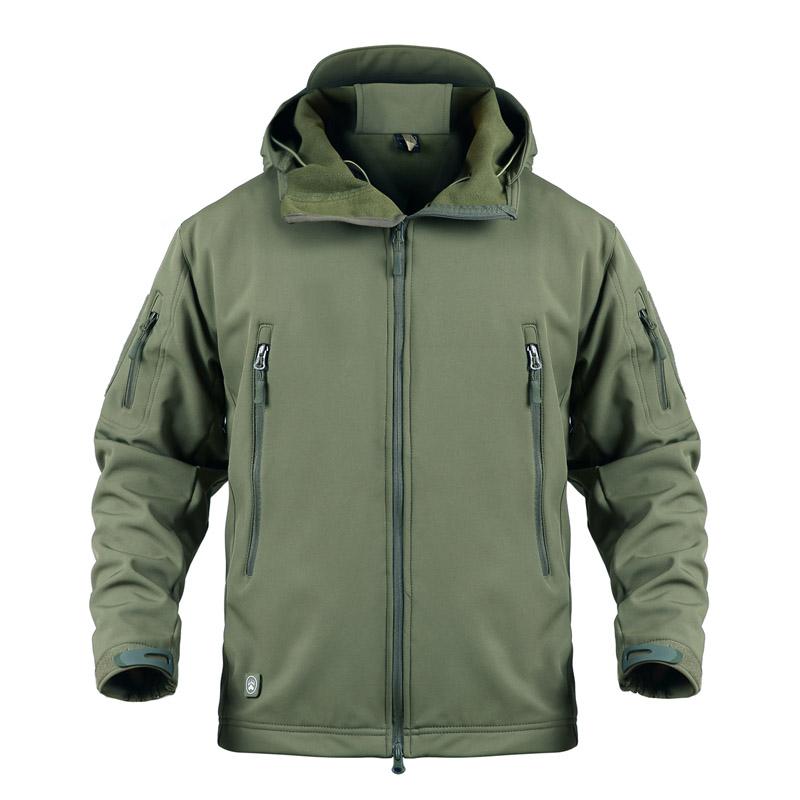 

Men's Tactical Jacket Men Waterproof Lurker Soft Army Fleece Coat Outdoor Windbreaker Hunting Hiking Clothes Jacket, Black