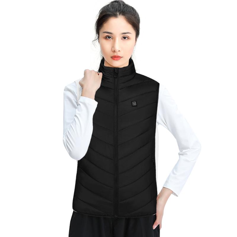 

8 Areas Heated Vest Jacket USB Charging Winter Women Men Warm Cotton Electric Heating Coat For Outdoor Hiking Fishing Hunting, As pic