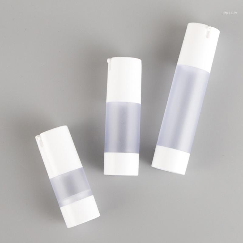 

Top 15ml 30ml 50ml Airless Bottle Essence Vacuum Pump Frosted White Refillable Bottles Liquid Makeup Container Tools 100pcs1