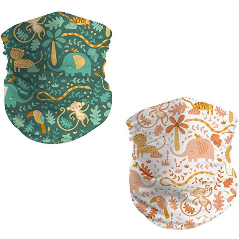 

Chiffon Hijab For Kids 2pc Children's Print Face Scarf Protectio Neck Windproof Sunscreen Outdoor Scarf For Face Kids