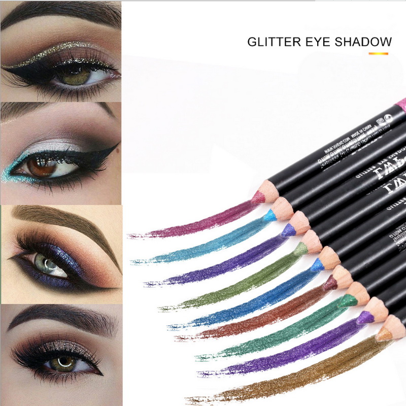 

New Design 6Piece In One Set Box Glitter Eye Shadow Stick Flash Material Eyeshadow Pen Waterproof Makeup