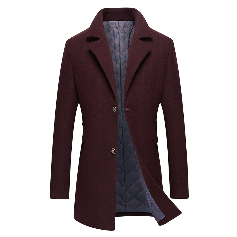 

2021 New Mens Long Coats Wool Slim Fit Autumn Business Men Plus Size -3xl KBQY, Dark grey