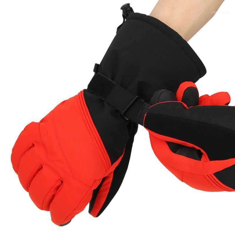

1 Pair Winter Cycling Gloves Touch Screen Skiing Gloves Outdoor Sport Skiing Brushed Lining Waterproof Keep Warm Antislip1, Red l