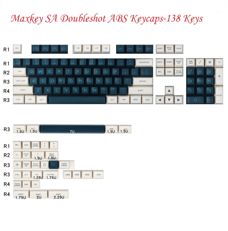 

MAXKEY SA Double shot ABS keycap 138 keys doubleshot ABS for mechanical keyboard cherry mx.1