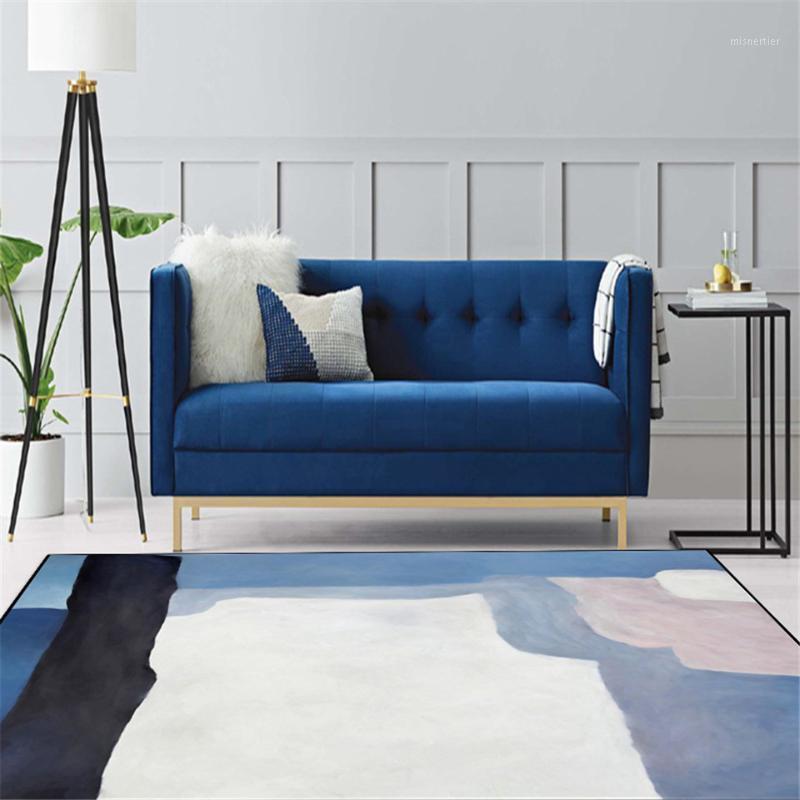 

Modern Dark Light Blue Pink Painting Abstract Art Rug Living Room Carpets Bedroom Bathroom Carpet Bedside Mat Nordic Style1