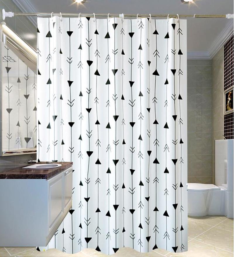 

Waterproof Mildew Shower Curtain Toilet Partition Curtain Bathroom with Hooks