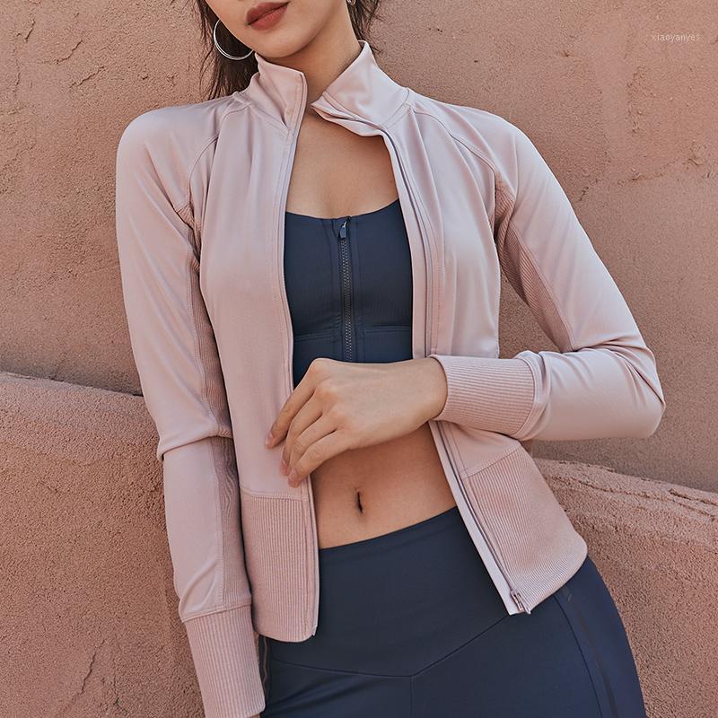 

2020 Women Running Jackets Long Sleeve For Gym Fitness Jogging Sweatshirt Ladies Yoga Sports Zipper Coat Shirts Women' Clothing1, Black