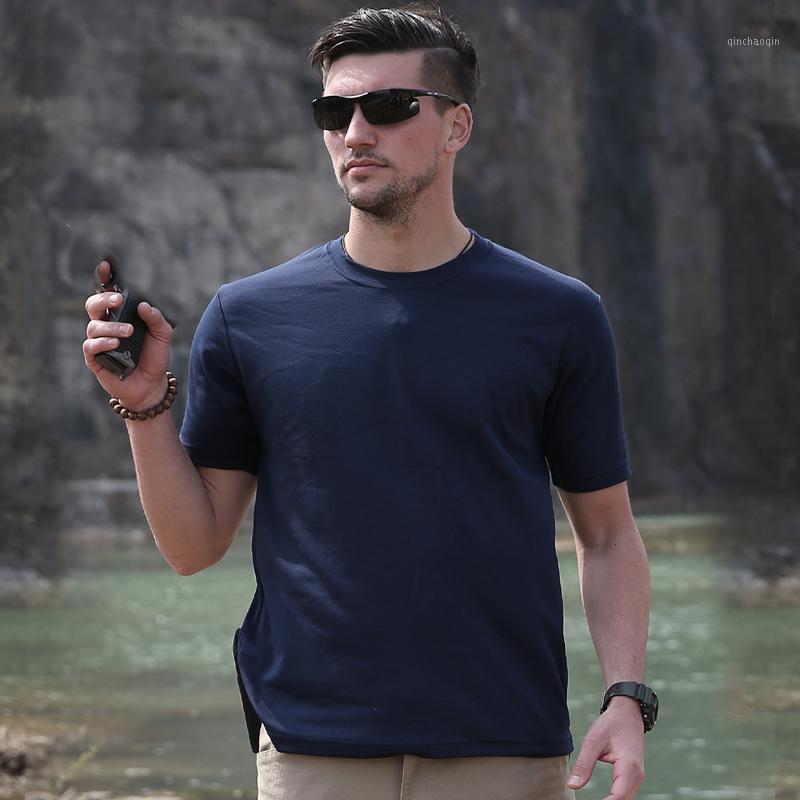 

Quick dry T-shirt Men Summer Outdoor Training fitness clothes for running Fishing Hiking Sport Tops Male Cotton Tees -4XL1, White