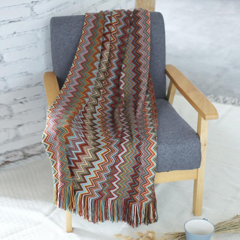 

Bohemia Geometric Sofa Towel Full Cover Available In All Seasons Knitting Cotton Home Travel Simple Sofa Cover Blanket Washable1