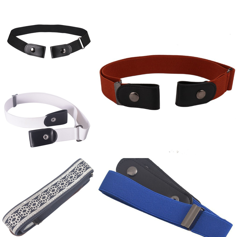

2021Easy Belt Without Buckle free mens Belts For Women waist ceinture femme Elastic stretch riem Jeans hidden Invisible secret kids, Black;brown
