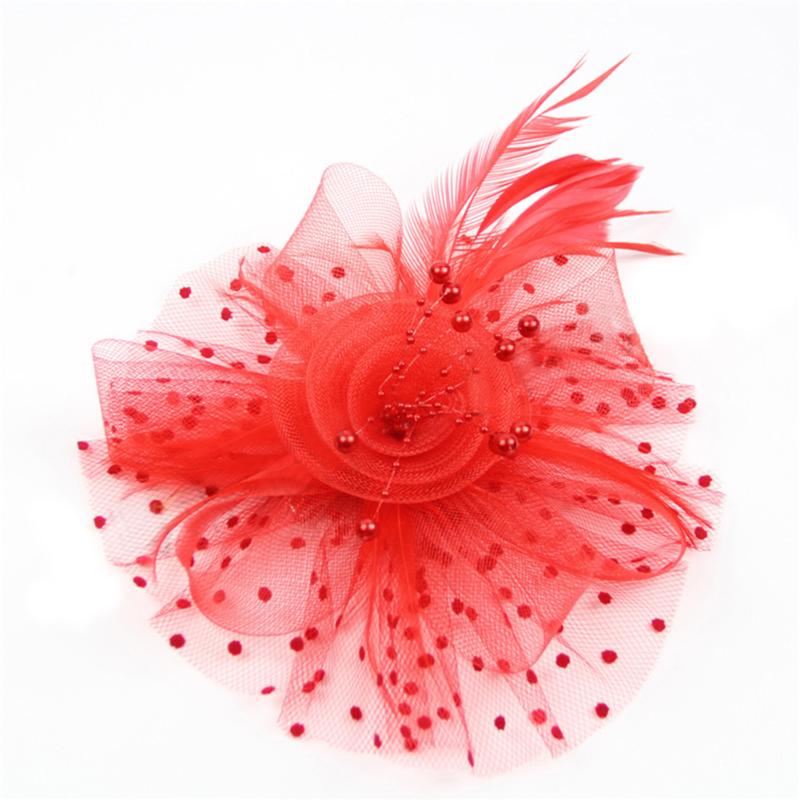 

Hot Sales Women Net Feather Flower Hat Cocktail Party Headwear Feather Fascinator Hat for Girls and Women Wine Party, Black