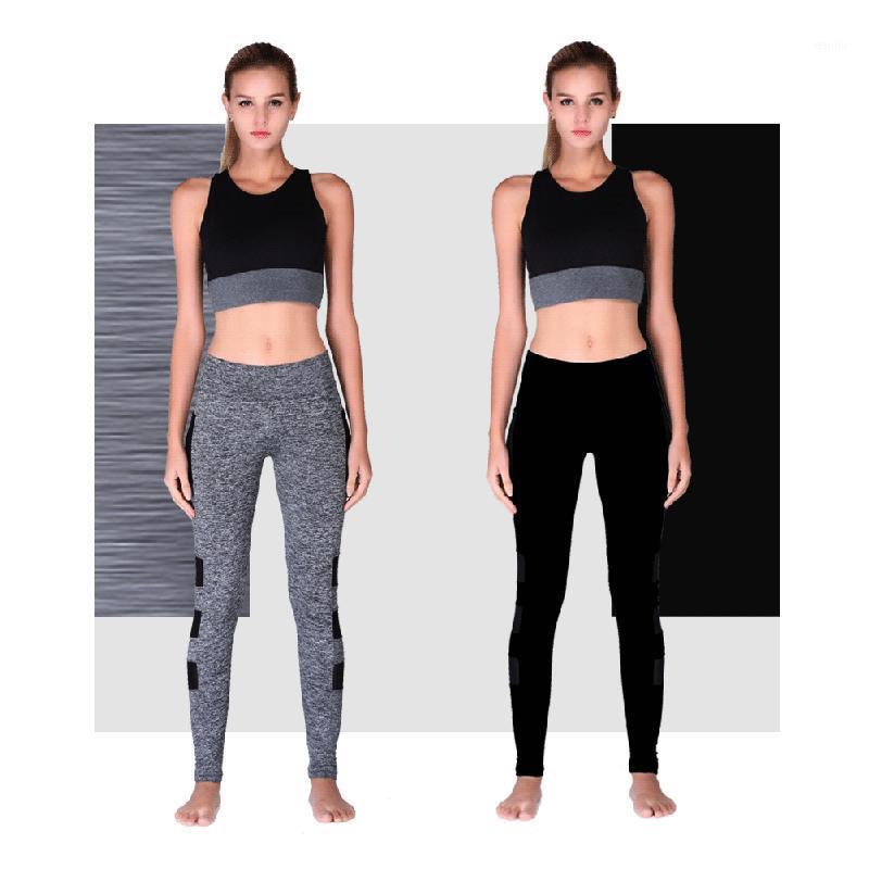 

Women Yoga Pants High Waist Leggings Pocket Running Pants Sport Fitness Gym Splice Breathable Quick Dry1, Black