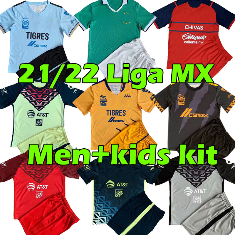 

Liga MX Club Atlas América tigres 2021 2022 soccer jersey Club León Chivas camisetas de Fútbol GIOVANI CACERES B.VALDEZ leon Men Kits kit home away third Football, Black