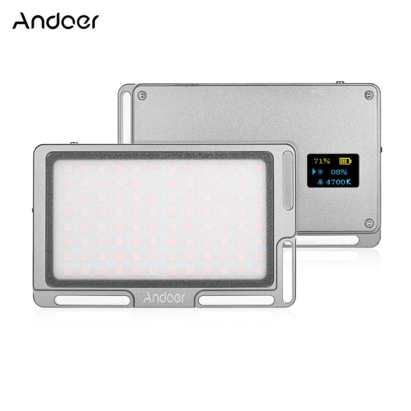

Andoer Portable 96LED Video Light Panel Camera + OLED Screen 1/4" Screw Hole 3500K-5700K for DSLR Cameras Smartphone Video Photo