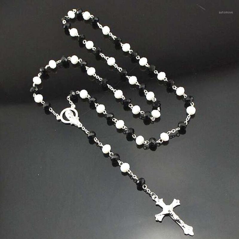 

Cross Necklace Beaded Long Chain Necklace Women Men Fashion Jewelry Accessories Alloy Beads Connecting Neck Decorations1