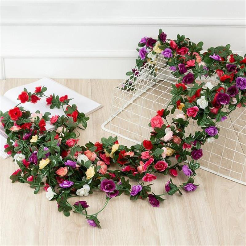 

Artificial Flower Silk Rose Vine Hanging Fake Flowers Simulation Plant Flower Vine For Home Wall Garden Romantic Wedding Decor1