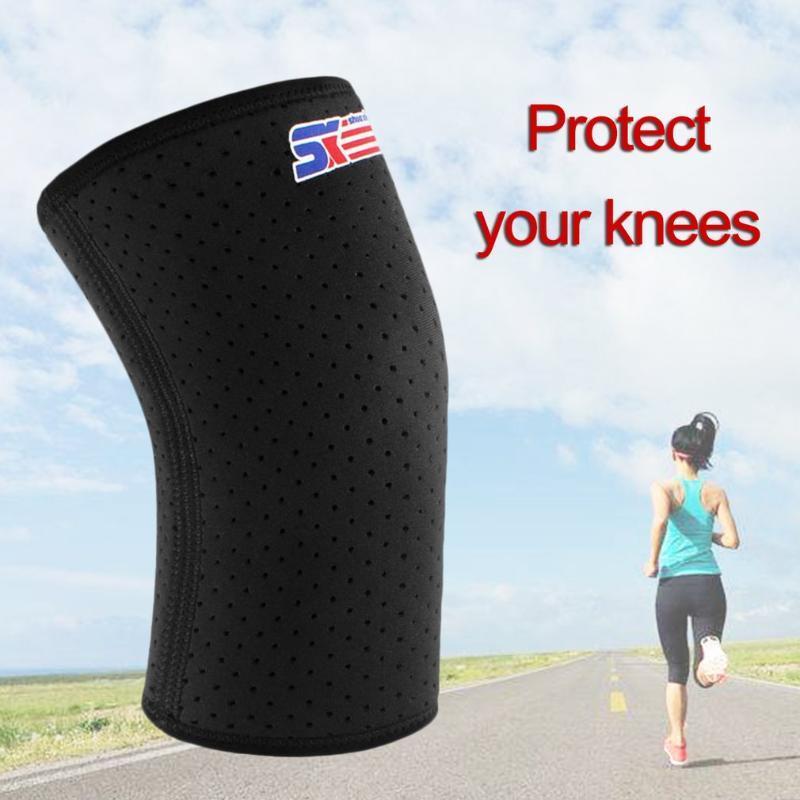 

ShuoXin SX607 1PCS High Elastic Ventilate Sport Knee Guard Breathable Basketball Football Knee Pad Guard Pads Black1, As pic