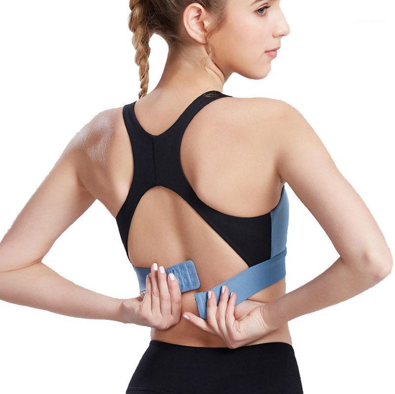

Womens Padded Strappy Cross Back Adjustable Wirefree Running Tops1, Blue