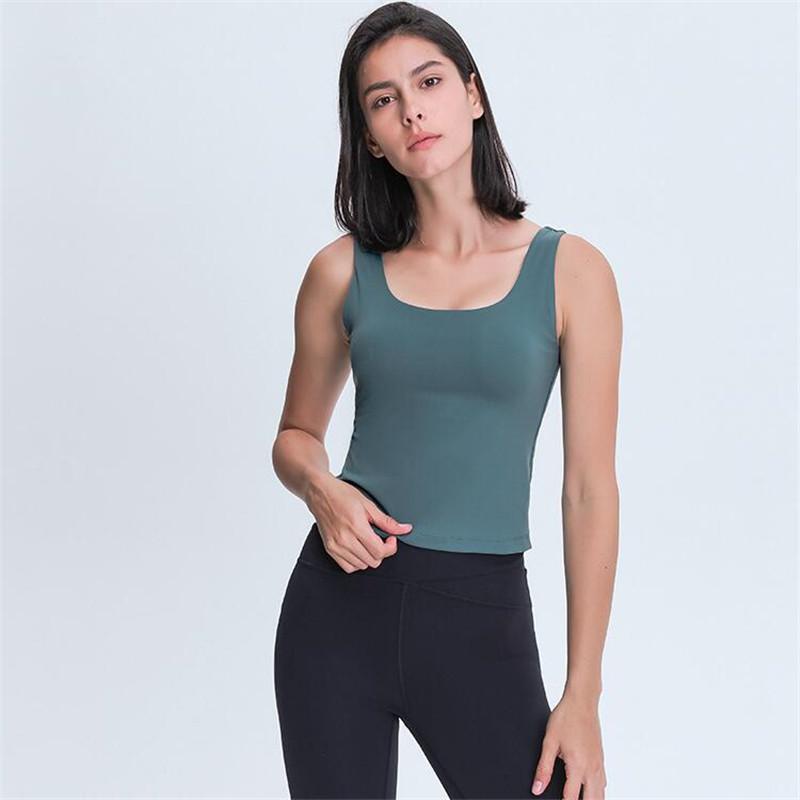 

Inner Padded Fitness Running Exercise Crop Tank Tops Women Four-ways Stretchy Sport Workout Gym Vest Crop Tops, Black